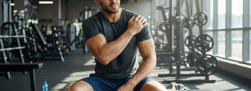 Persoană care experimentează febra musculară după antrenament