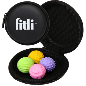 Set 4 Bile Magnetice Senzoriale Antistres Fitli, Silicon, Diverse Texturi, Husa Inclusa, Multicolor