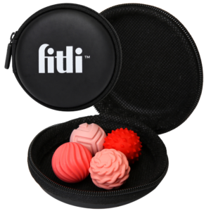 Set 4 Bile Magnetice Senzoriale Antistres Fitli, Silicon, Diverse Texturi, Husa Inclusa, Roz