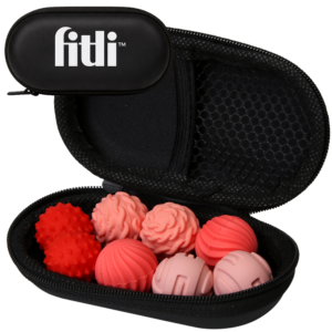 Set 8 Bile Magnetice Senzoriale Antistres Fitli, Silicon, Diverse Texturi, Husa Inclusa, Roz