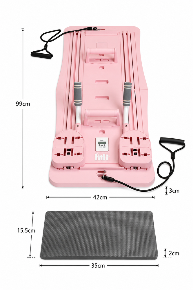 Placa Pilates Multifunctionala Pliabila Fitli, Studio de Antrenament Acasa, Roz - imagine 4