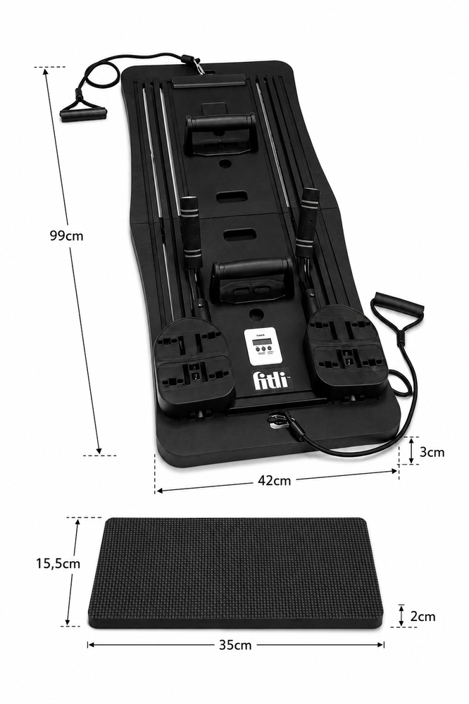 Placa Pilates Multifunctionala Pliabila Fitli, Studio de Antrenament Acasa, Negru - imagine 8