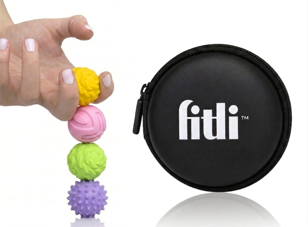 Set 4 Bile Magnetice Senzoriale Antistres Fitli, Silicon, Diverse Texturi, Husa Inclusa, Multicolor - imagine 10