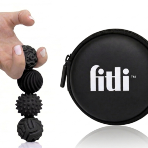 Set 4 Bile Magnetice Senzoriale Antistres Fitli, Silicon, Diverse Texturi, Husa Inclusa, Negru