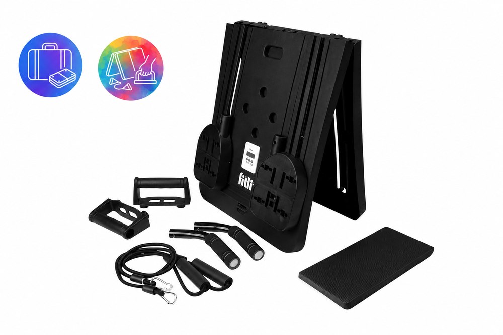 Placa Pilates Multifunctionala Pliabila Fitli, Studio de Antrenament Acasa, Negru - imagine 3