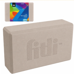 Bloc Yoga si Pilates Fitli, Caramida Spuma EVA, 23 x 15 x 7.6 cm, Beige